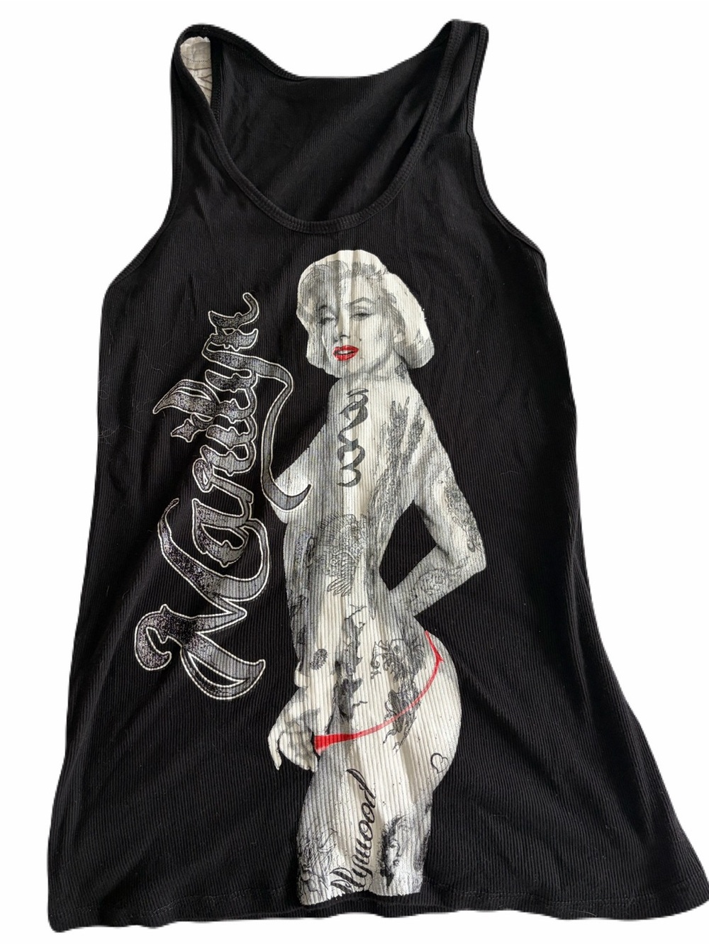 Marilyn Monroe Black Graphic Tank Top